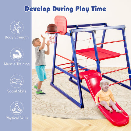 Costzon 7 in 1 Climbing Toys for Toddlers, Indoor Outdoor Kids Gym for Exercise w/Climbing Net