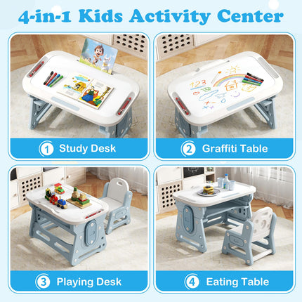 Costzon Kids Table and Chair Set Height Adjustable Art Desk Set
