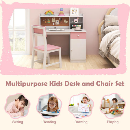 Costzon Kids Desk and Chair Set Study Table Computer Workstation
