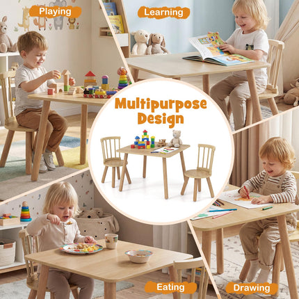 Costzon Kids Table and Chairs Wooden 3 PCS Children Desk Set