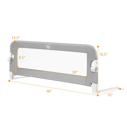 Costzon Bed Rails for Toddlers, Extra Long, Swing Down Safety Bed Guard for Convertible Crib