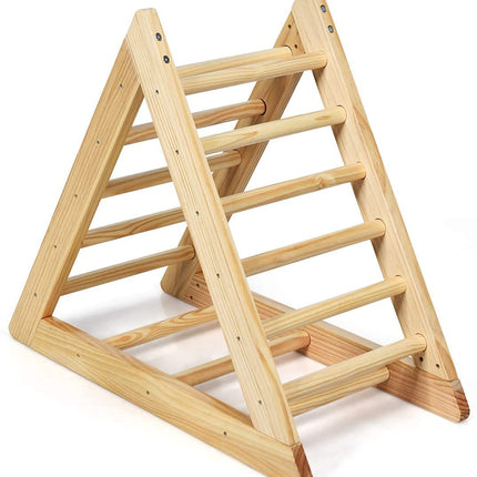 Costzon Kids Climbing Triangle Ladder, Wooden Triangle Climber with Climbing Ladder for Toddlers