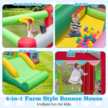 BOUNTECH Inflatable Bounce House, Bouncy House for Kids Indoor Outdoor Party Family with Wide Slide