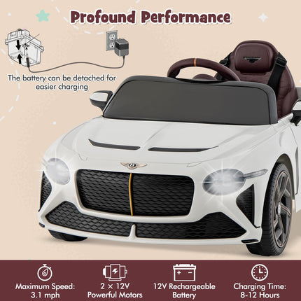 Costzon Ride-on Car, 12V Licensed Bentley Bacalar Battery Powered Ride-on Toy