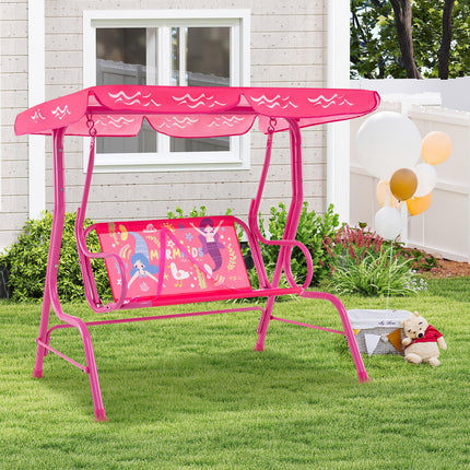 Costzon Kids All-Weather Lounge Chair Hammock with Adjustable Canopy