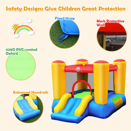 BOUNTECH Inflatable Bounce House, Bouncy House for Kids Indoor Outdoor Party, Portable Backyard Castle Bouncer