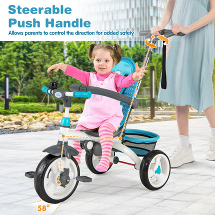 Costzon Tricycle for Toddlers 6 in 1 Trike w/Parent Handle