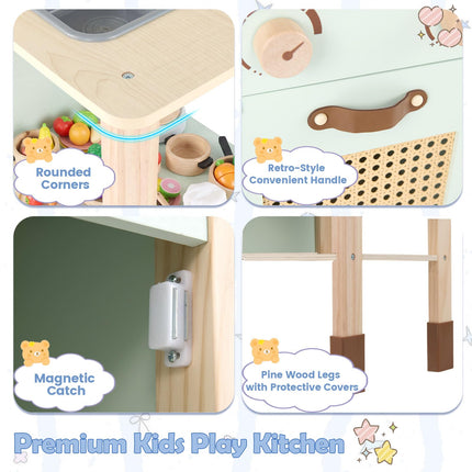Costzon Kids Play Kitchen Toddler Toy Kitchen Set