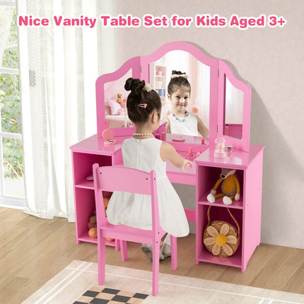 2 in 1 Princess Makeup Dressing Table - Costzon