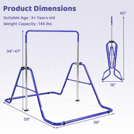 Costzon Expandable Gymnastics Training Bar, Folding Gymnastics Bar