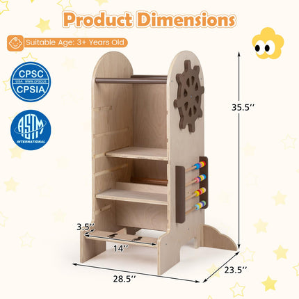 Costzon Kids Kitchen Standing Tower Montessori Games