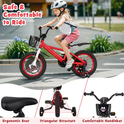 Costzon Rabbit Pilot Sporty Kids Bike, 14 Inch Child Bike for 3-8 Years Old with Adjustable Height
