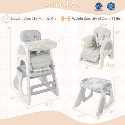 BABY JOY Baby High Chair 8 in 1 Convertible High Chairs for Babies and Toddlers