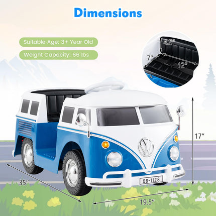 Costzon Ride On Car 12V Licensed Volkswagen Kids Car Bus