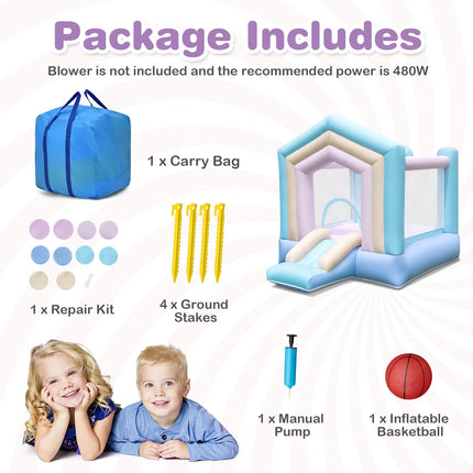 Costzon Inflatable Bounce House, Dream Cotton Bouncy House for Kids 5-12 Indoor Outdoor Family with Large Jumping Area