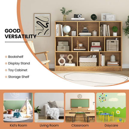 Costzon Montessori Shelf, 10-Section Toy Storage Organizer for Books Toys