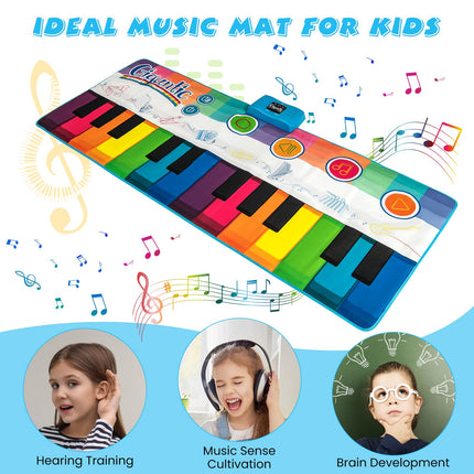 Costzon Floor Piano Mat for Kids & Toddlers w/24 Keys 8 Instrument Sounds 10 Songs