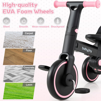 Costzon Toddler Tricycle Handle Adjustable Seat Removable Pedal & EVA Foam Wheels