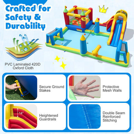 BOUNTECH 9-in-1 Inflatable Water Slide