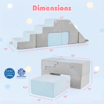 Costzon 4-in-1 Foam Climbing Blocks Foldable Montessori Climbing Toy for Toddler 3+ Years