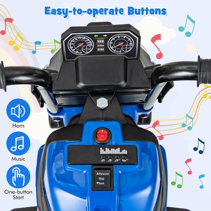 Costzon 6V Kids Motorcycle, 3-in-1 Battery Powered Kids Ride-on Motorcycle, Electric Bike Motorcycle for Kids