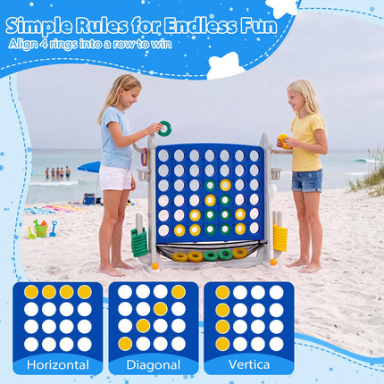 Costzon Giant 4-in-A-Row Connect Game with Adjustable Height for Indoor Outdoor Family