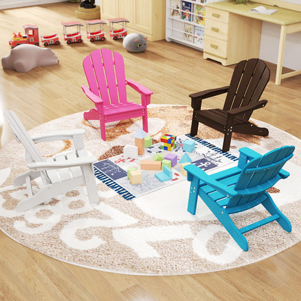 Costzon Kids Adirondack Chair Set of 1/2/4, All-Weather HDPE Patio Chair with Armrests