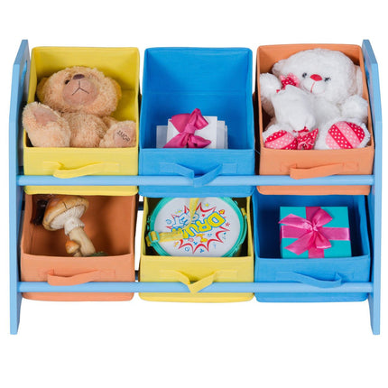 Costzon Kids Toy Organizer with 6 Multi Color Storage Bins