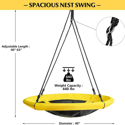 Costzon 550lbs Metal Swing Sets for Backyard, Heavy Duty Full Steel Swing Frame A-Frame Swing Stand
