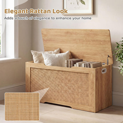 Costzon Kids Storage Bench 40” Rattan Toy Box
