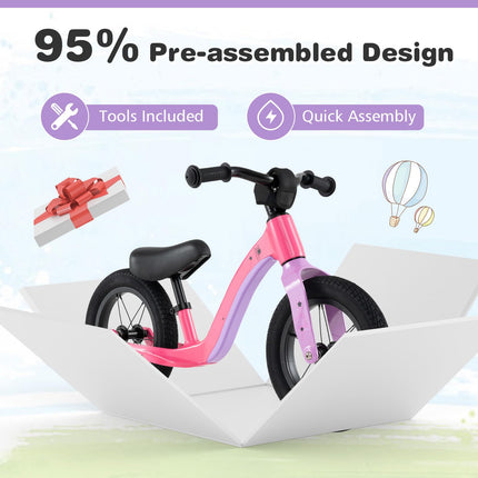 BABY JOY 12-Inch Balance Bike, Magnesium Alloy Frame Toddler Bike, No Pedal Training Bicycle for 3+ Years Old Baby