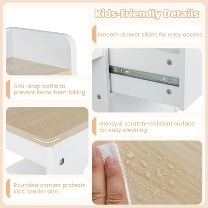 Costzon Kids Desk and Chair Set Wooden Student Writing Desk Set