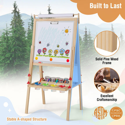 Costzon Double Sided Kids Art Easel with Magnetic Whiteboard