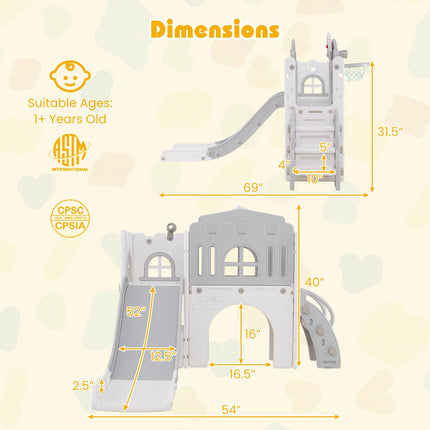 Costzon 9 in 1 Toddler Slide Kids Slide and Climber Playset