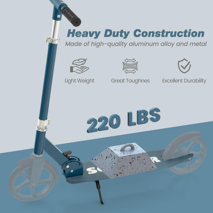 Costzon Kick Scooter for Kids Ages 8+, Foldable Kids & Adults Scooter with 8-inch Big Wheels