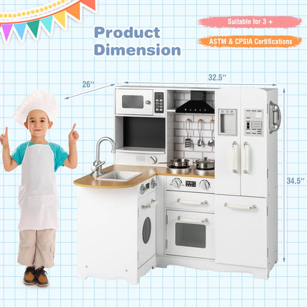 11-in-1 Wooden Play Kitchen Toy Set - Costzon