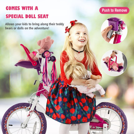 BABY JOY Kids Bike, 14 16 18 Inch w/Removable Training Wheels