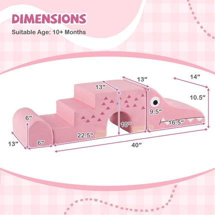 Costzon 3 Pieces Crocodile Foam Climbing Blocks