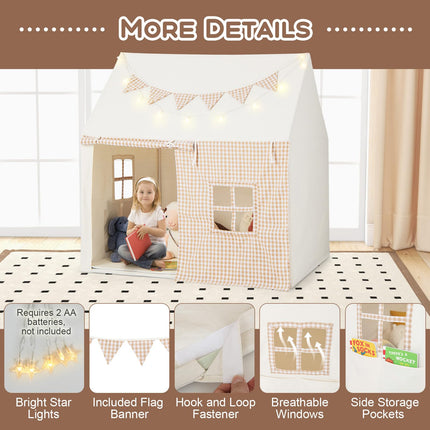 Costzon Kids Tent, Large Playhouse for Indoor Outdoor Play w/Padded Mat, 2 Breathable Windows & 2 Storage Pockets