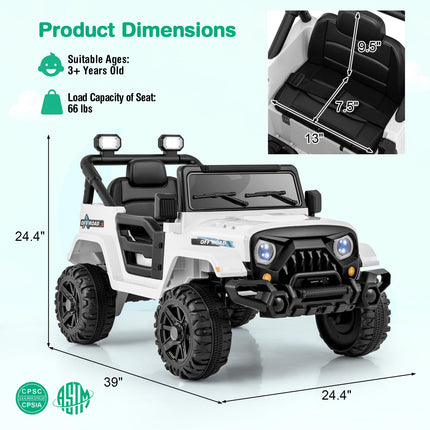 Costzon 12V Kids Ride on Truck Car, Electric Vehicle w/Remote Control
