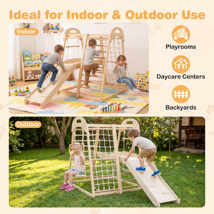 Costzon Indoor Playground 8-in-1 Kids Montessori Jungle Gym