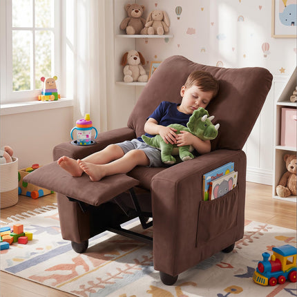 Costzon Ergonomic Kids Recliner Chair with Cup Holder & Footrest