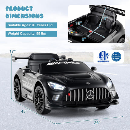 Costzon Ride on Car 12V Licensed Mercedes-AMG GT3 Kids Car with Remote Control