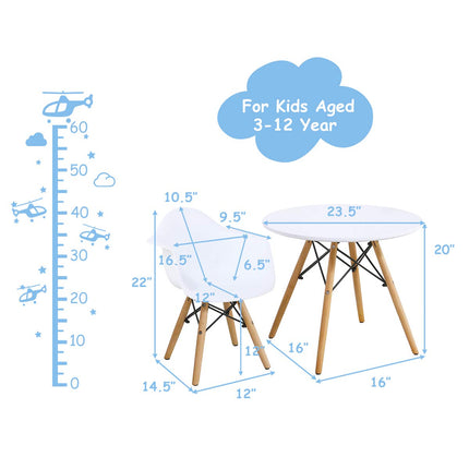 Round Table with Armchairs for Toddler Children - Costzon