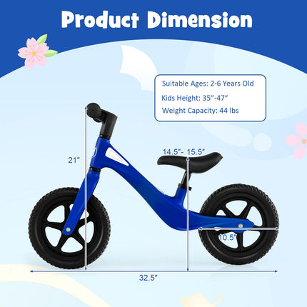 BABY JOY Kids Balance Bike, Lightweight Toddler Bicycle with Rotatable Handlebar & Adjustable Seat Height