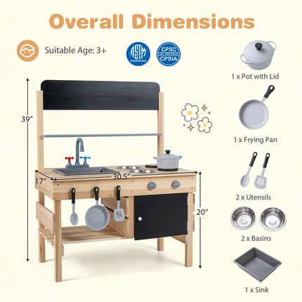 Costzon Mud Kitchen w/Stoves for Kids