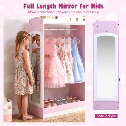 Costzon Kids Dress Up Storage with Full Length Mirror