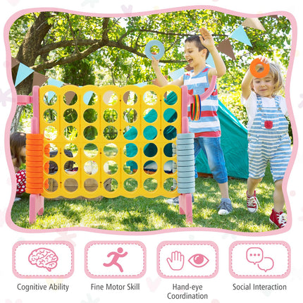 Costzon Giant 4-in-A-Row, Jumbo 4-to-Score Giant Game, Indoor Outdoor Family Connect Game for Kids & Adults