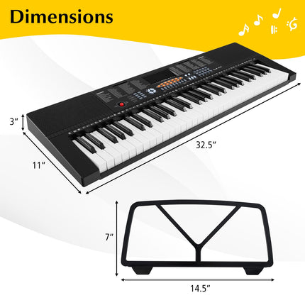 Costzon 61 Key Keyboard Piano, Electric Piano Keyboard with 300 Rhythms, 300 Timbres