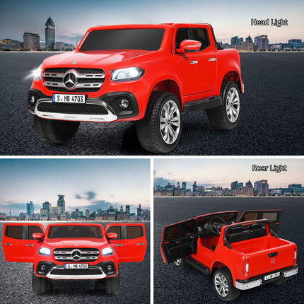 Costzon 2-Seater Ride on Polick Truck, Licensed Mercedes Benz X Class Battery Powered Ride on Car w/ 2.4G Remote Control